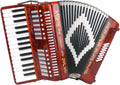 SM3232 Accordion Package: 32 Key, 32 Bass Piano Accordion, Trolly Case and Leather Straps (Red Pearl)