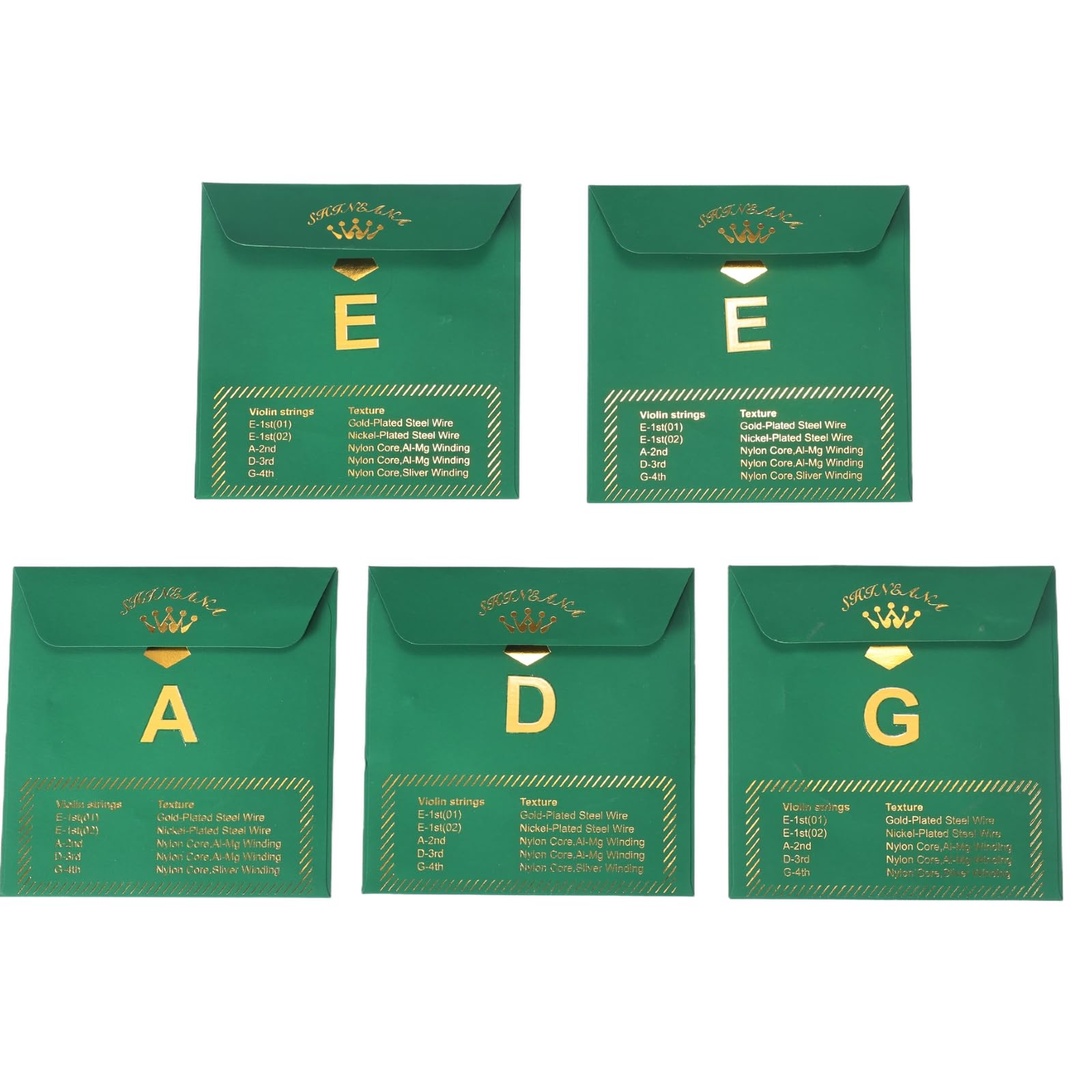 Violin Strings 4/4 Full Set, 4/4 Violin Strings Replacement,Long-Lasting Durability & Rich Tone - Handcrafted with Premium Materials- For All Levels (3/4 Scale)