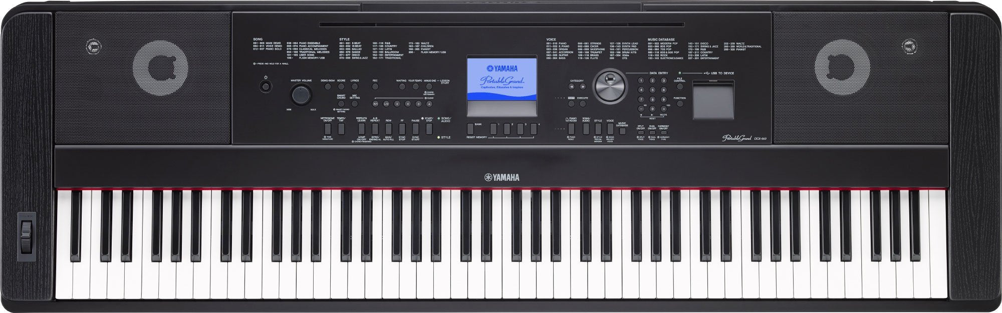 Yamaha DGX660WH 88-Key Weighted Digital Piano with Furniture Stand, White