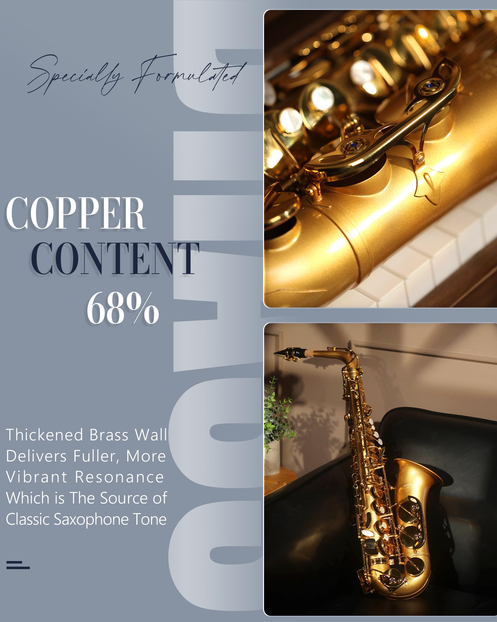 AKLOT Handcrafted E-Flat Alto Saxophone: Matte Silver Brass Body with Warm, Rich Tone, Secure Air Seal, Smooth 23-Key System, Includes Reeds, Premium Leather Case and Saxophone Cleaning Kit (CH-FM)