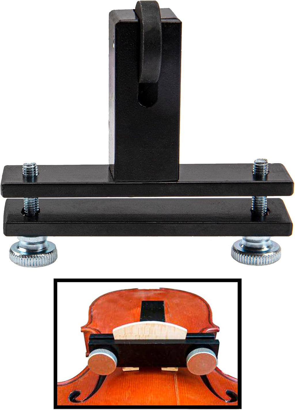 1Pcs Yootones Violin Bridge Fitting Tool Violin Metal Bridge Holder Compatible with Adjustable Violins Luthier Tool (Black)