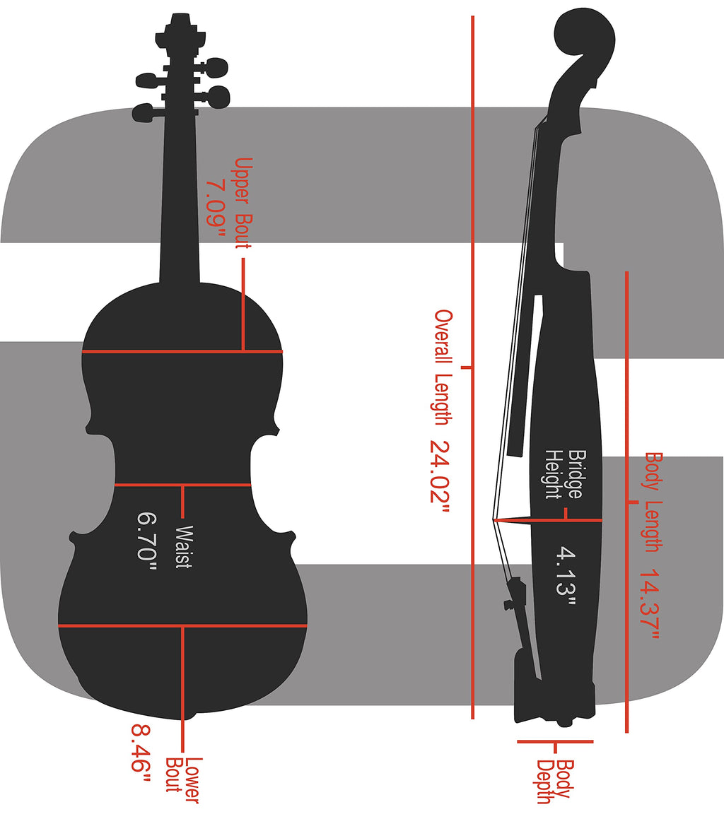 Crossrock Shaped Violin Case for 4/4 Full-Size Violin | Interior Accessory Compartment, 2 Bow Holders, Security Lock, Detachable Shoulder Straps - Black (CRA880VFBK)
