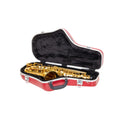 Crossrock ABS Trumpet Case for Bb Horn | Red Finish, Black Velvet Interior, Security Lock, Metal Feet & Detachable Strap