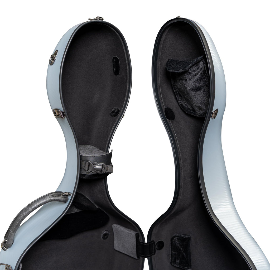 MI&VI CP-7006 Pure Poly Carbon Fiber Cello Case 4/4 Hard Shell 11lb (Full Size) with Wheels | Carry Straps | Rigid Protection | Tough Shell (Black)