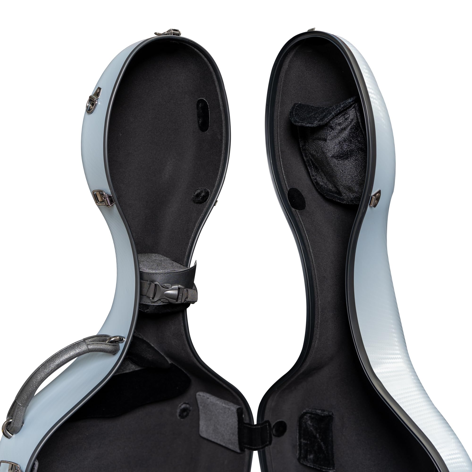 MI&VI CP-7006 Pure Poly Carbon Fiber Cello Case 4/4 Hard Shell 11lb (Full Size) with Wheels | Carry Straps | Rigid Protection | Tough Shell (Black)