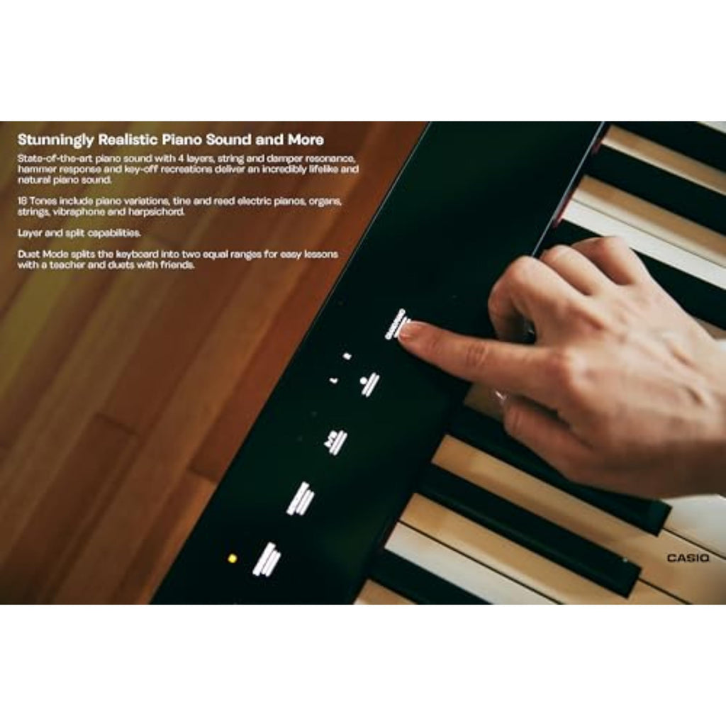 Casio Privia PX-S1100 – 88-Key Touch-Responsive Weighted Digital Piano | Ultra-Portable | Superior Sound | German Grand Tone, Bluetooth, Casio Music Space App | Mellow Beige