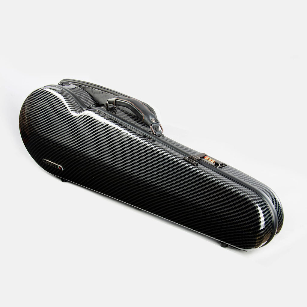 Christina violin case 4/4 Full Size Violin case High-Strength Carbon Fiber Triangle Violin Music Bag With Combination Lock and Extra Bag White Violin Hard Case (VB-Trianglee-WhiteDot spot)
