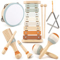 Musical Toys for 2 3 Year Old Boy Girl Birthday Gifts, 5 in 1 Montessori Musical Instruments for Toddlers 2-4 with Trumpet/Microphone/Flute/Harmonica, Preschool Learning Toys for Baby 18+ Months