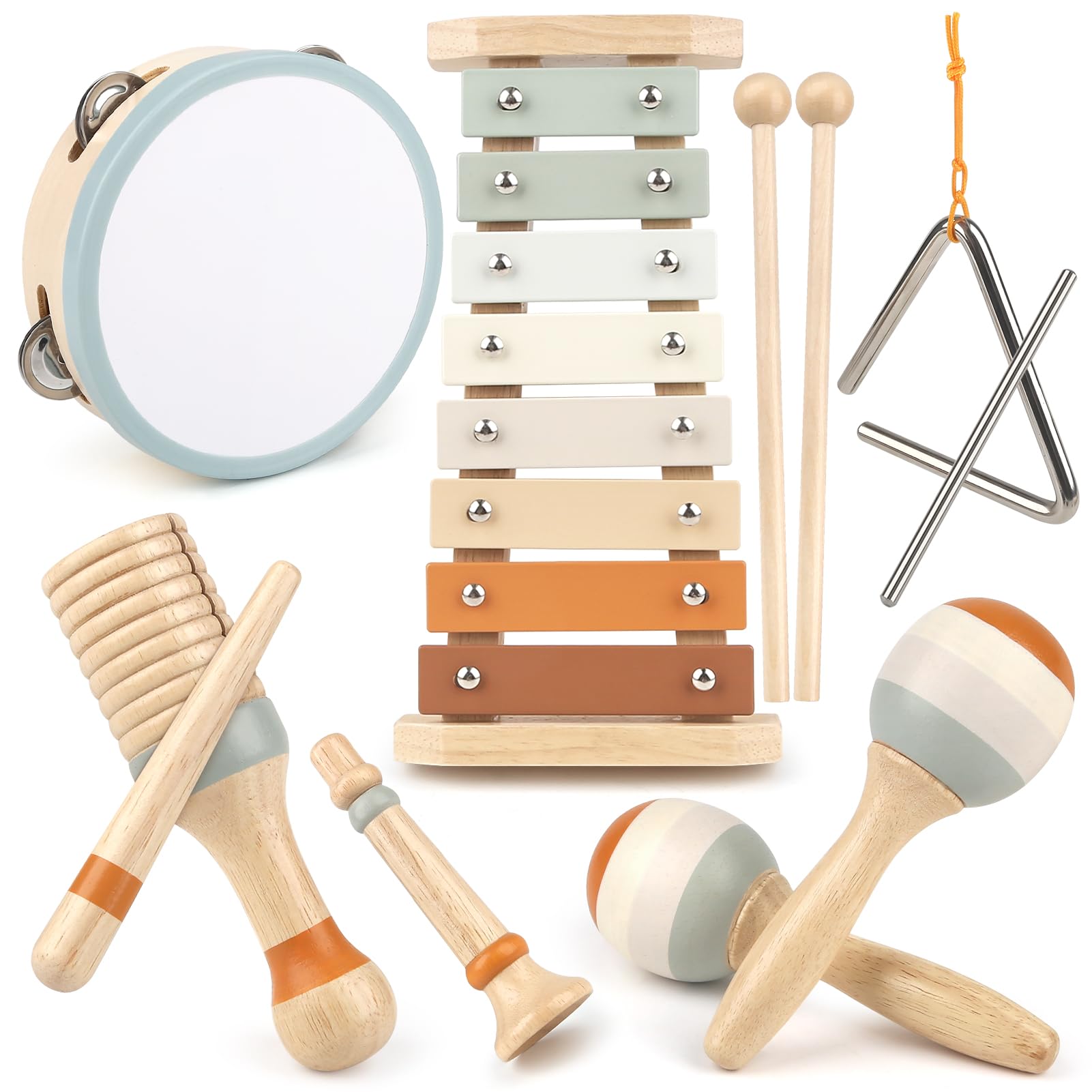 Musical Toys for 2 3 Year Old Boy Girl Birthday Gifts, 5 in 1 Montessori Musical Instruments for Toddlers 2-4 with Trumpet/Microphone/Flute/Harmonica, Preschool Learning Toys for Baby 18+ Months