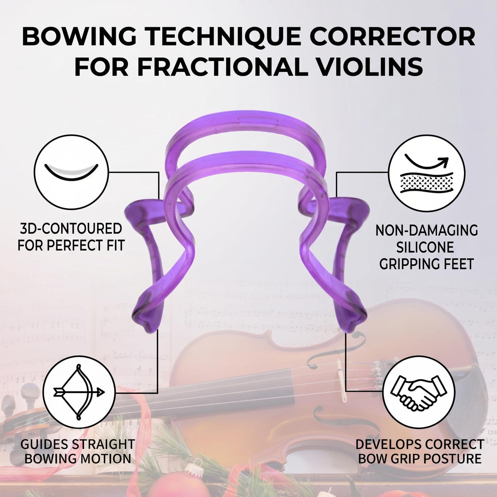 Violin Bow Straightener Tool for Beginner 1/4 1/8 1/10 Bow Straightness Corrector with Silicone Grips Teaching Aid(purple)