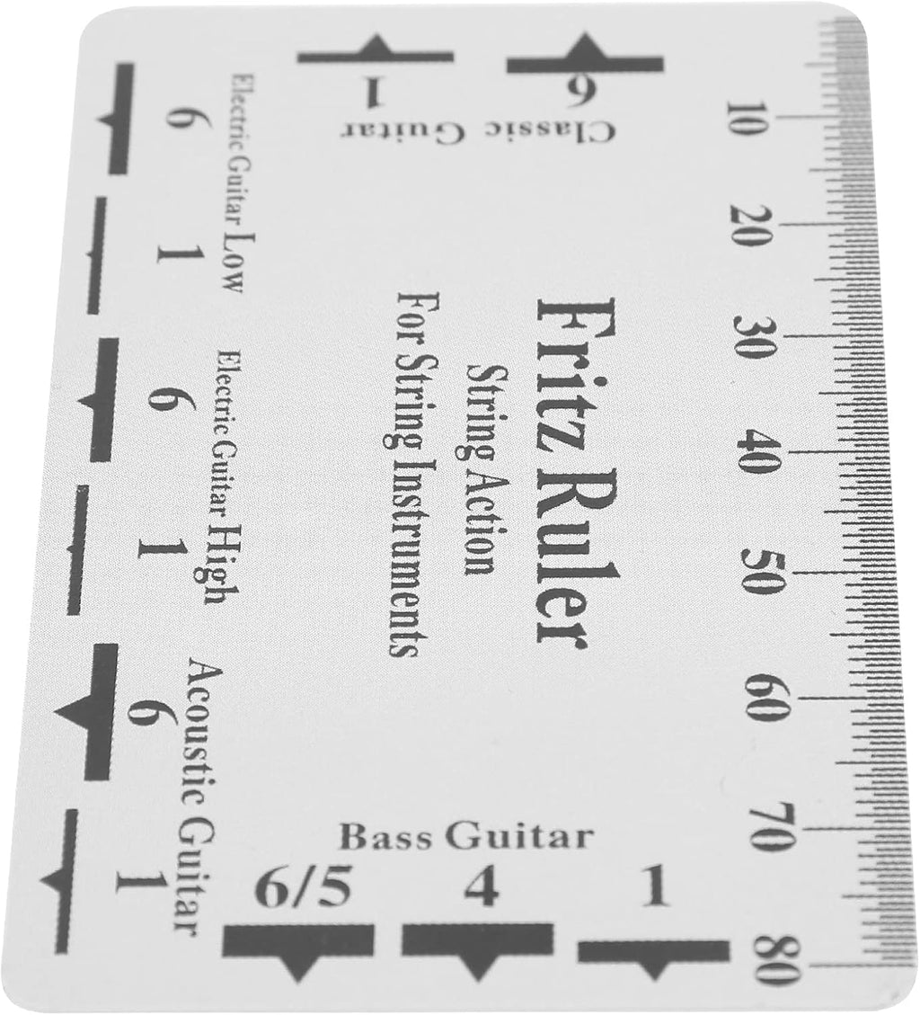 Jiawu Guitar String Action Gauge Ruler for Accurate Measurement, Compact PVC Tool Kit for Bass and Acoustic Guitars, 3.3" X 2.1", Easy to Use