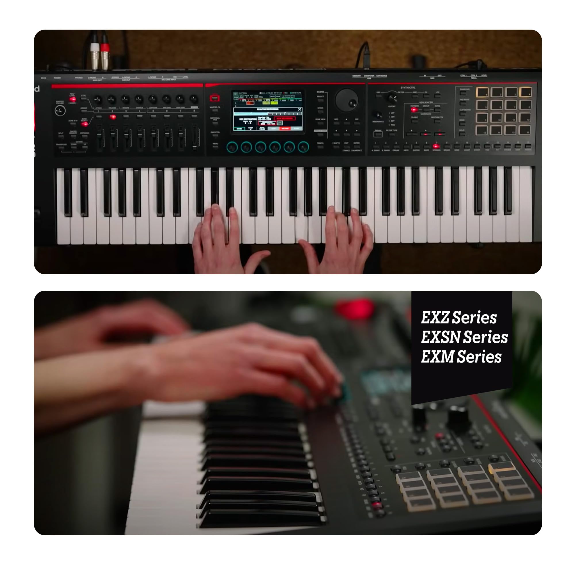 Roland Fantom 8 EX 88-Key Workstation Keyboard Synthesizer Bundle with Adjustable Stand, Sustain Pedal, Online Piano Lessons, Instructional DVD, and Austin Bazaar Polishing Cloth