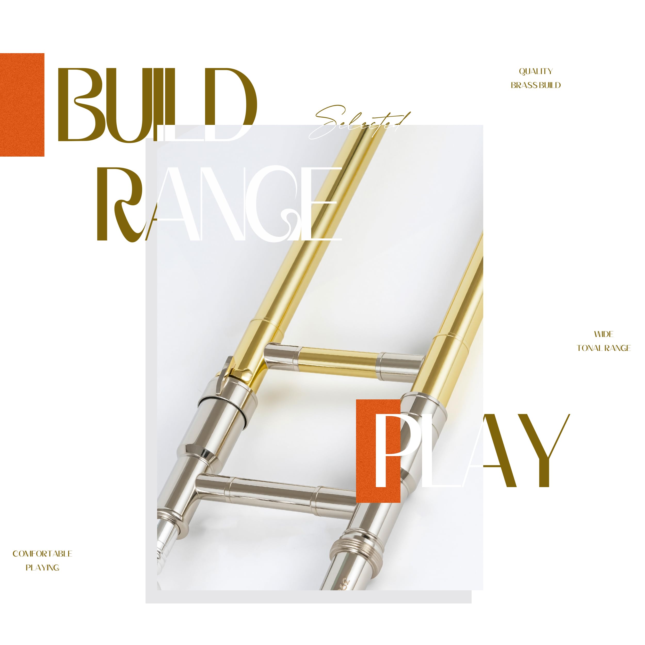 AKLOT Classic Bb Tenor Trombone: Entry-Level B Flat Brass Instruments with Hand-Hammered Bell, Anti-Tarnish Gold Lacquer Finish, Ideal for Beginner, Includes Hard Case, Mouthpiece, Gloves, Cloth