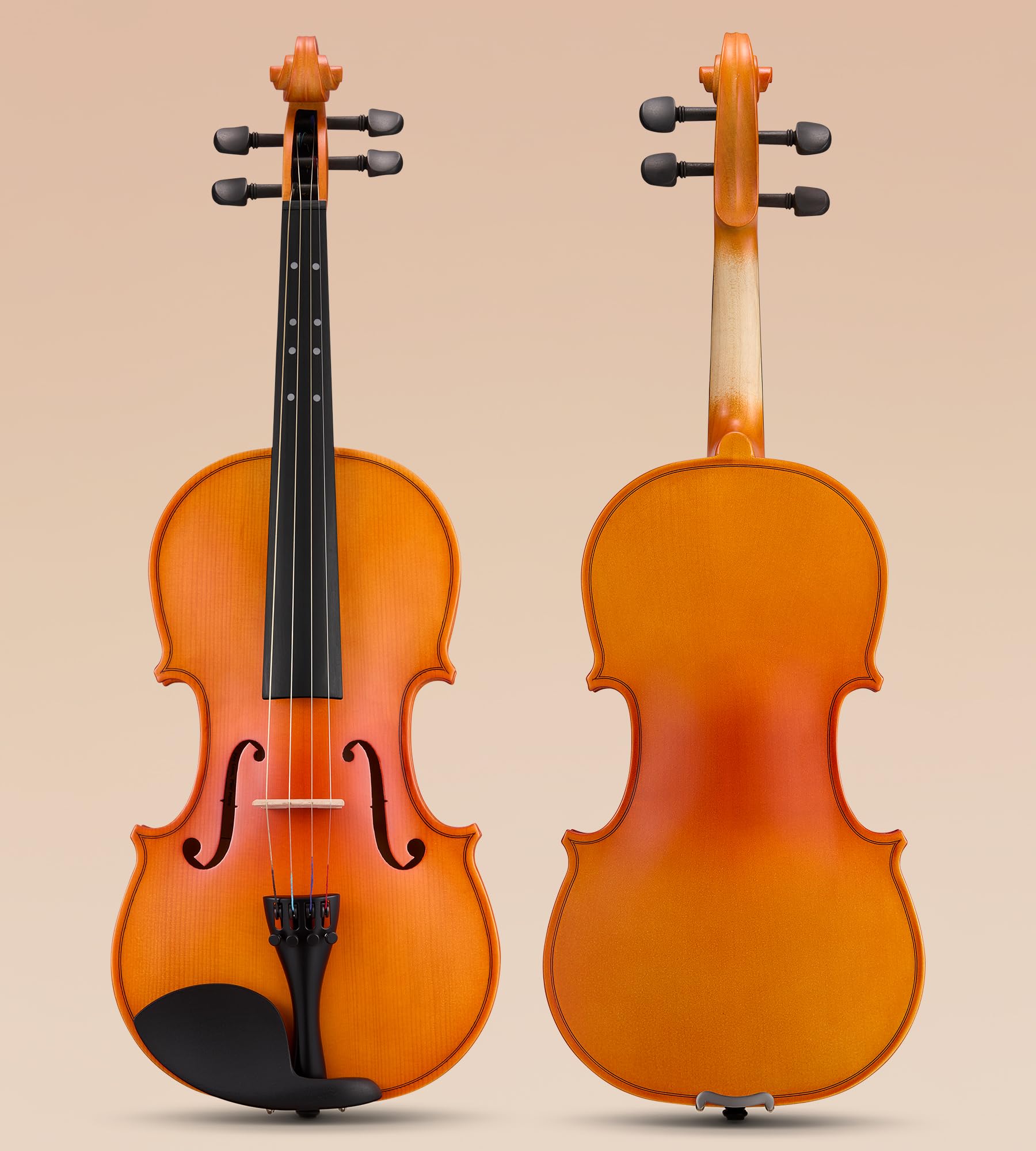 Tostar Acoustic Violin Full Size 4/4 Violin Set Starter Kit with Carrying Case, Violin Bow, Bridge, Rosin, Shoulder Rest, Stickers, Instruction Extra Strings for Beginner Retro Matte