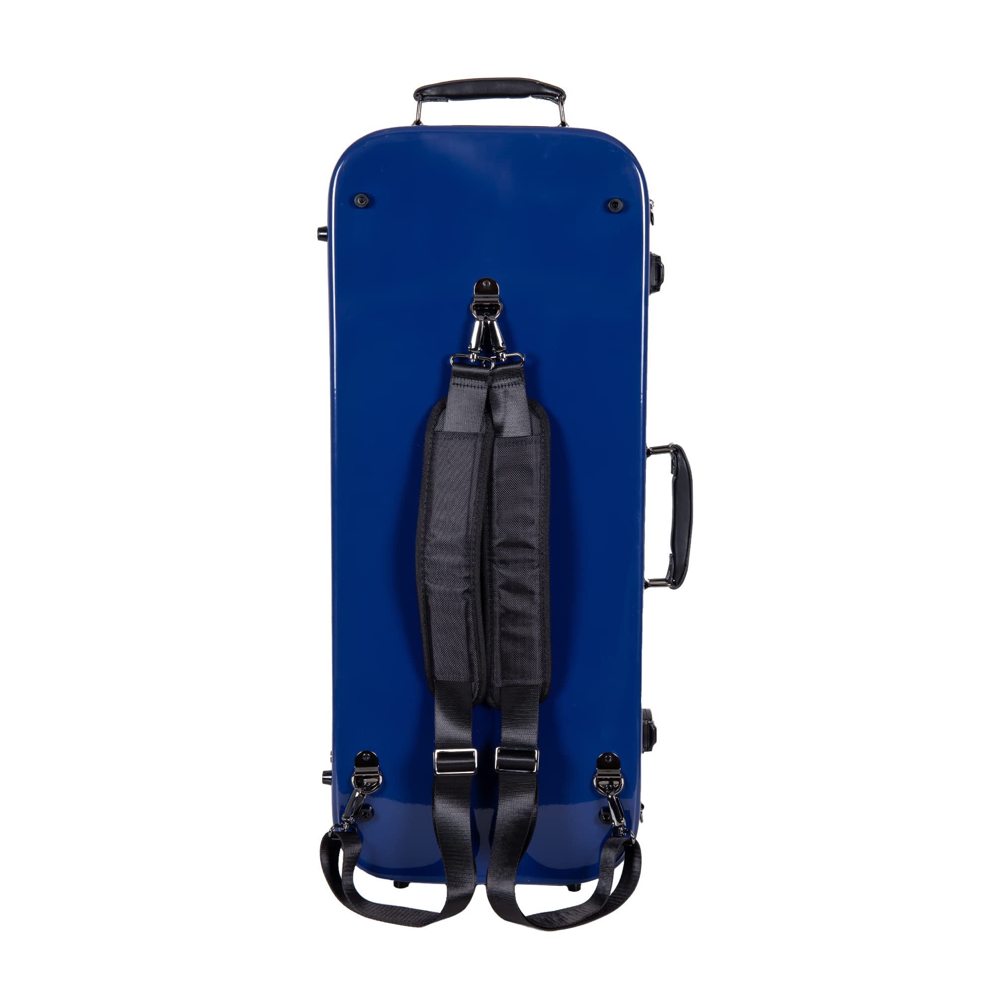 Crossrock Fiberglass Violin Case for 4/4 Full Size – Glossy Mint Blue Contoured Shell, Velvet Suspension Interior, Backpack Straps – Lightweight & Stylish (CRF1020VMB)