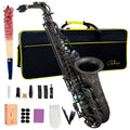 Alto Saxophone Eb beginner Saxophone includes brush canvas suitcase glove whistle piece cork plaster wipe cloth neck strap and other accessories (Gold)