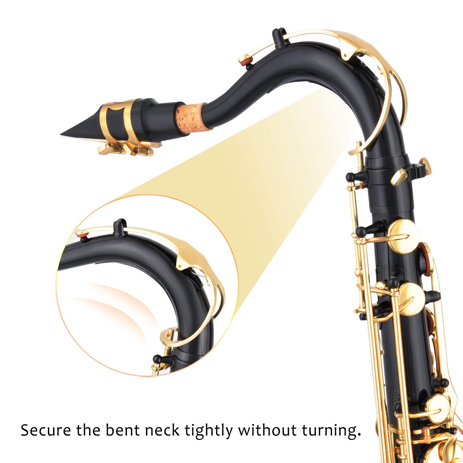EASTROCK Nickel Tenor Saxophone B Flat Tenor Sax Professional Tenor Saxophone for Beginners Students and Musicians with Carrying Case,Mouthpiece,Reeds,Cushion Pads,Cleaning Kit,Neck Strap