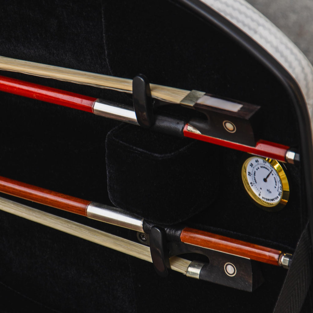Christina violin case 4/4 Full Size Violin case High-Strength Carbon Fiber Pear-Shaped Violin Music Bag With Combination Lock and Extra Bag Gray Violin Hard Case (VB-Random type-SilveryGray spot)
