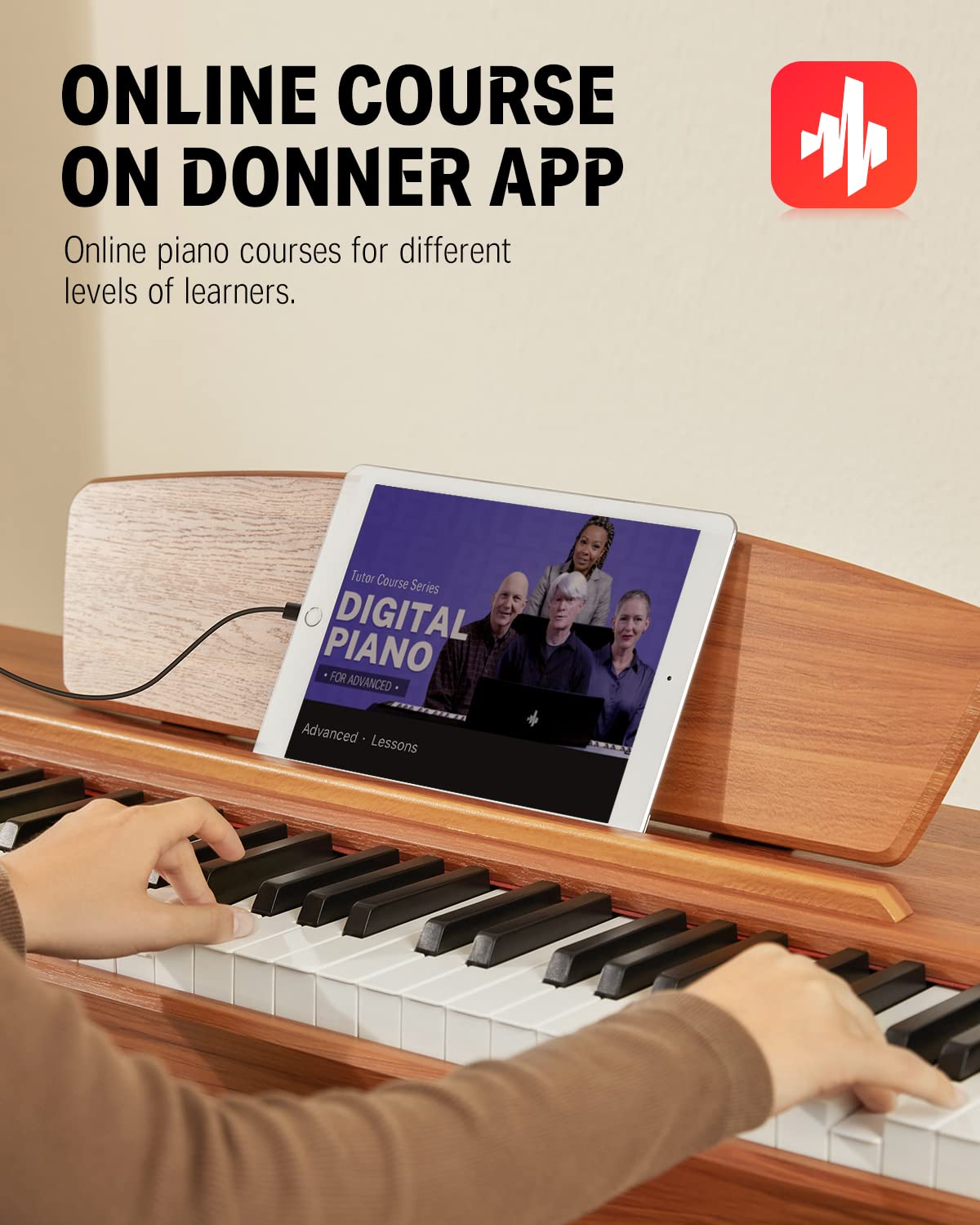 Donner DDP-80 PLUS Digital Piano 88 Key Weighted Keyboard, Home Electric Piano, Supports USB-MIDI & Headphones Connection, Semi-open Cover Designed, with Metal Three Pedal, Power Adapter
