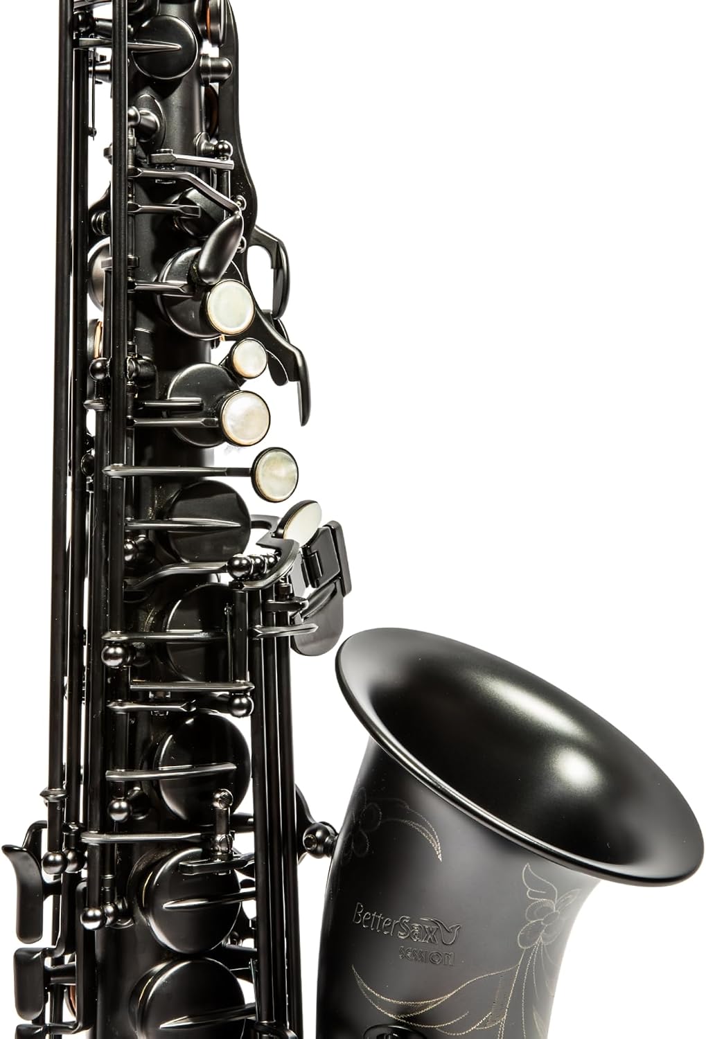 BetterSax Session Alto Saxophone Matte Black Finish — Hand-Crafted Professional Saxophone — Enhanced Tone, Projection & Ergonomics — Includes Professional Hand-Finished Mouthpiece