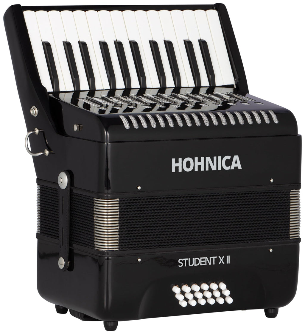 Hohner Hohnica 1305 72 Bass Piano Accordion - Pearl Red Bundle with Gig Bag, Straps, and Austin Bazaar Polishing Cloth