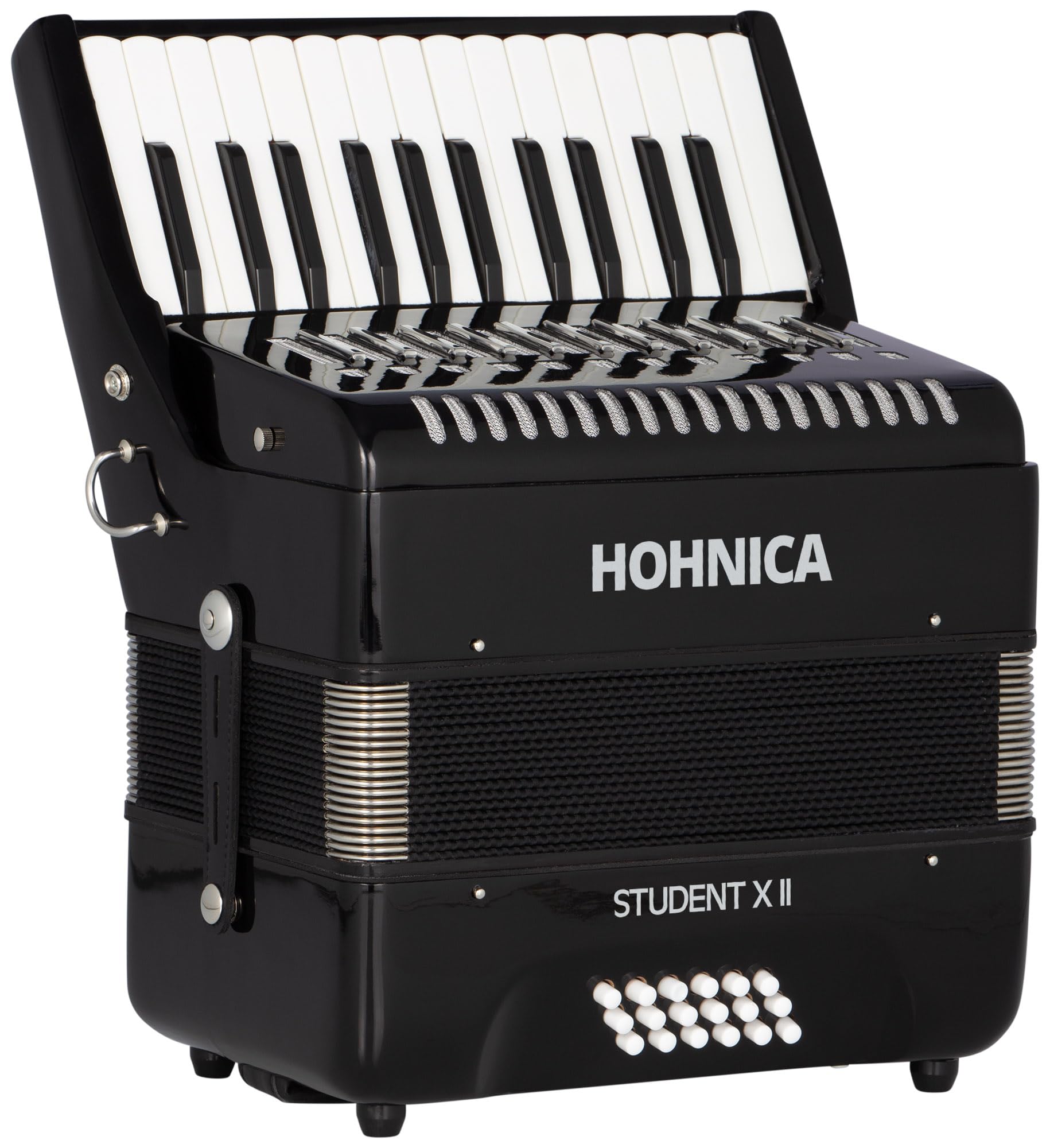 Hohner Hohnica 1305 72 Bass Piano Accordion - Pearl Red Bundle with Gig Bag, Straps, and Austin Bazaar Polishing Cloth
