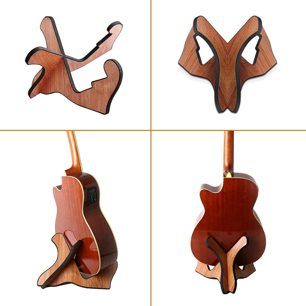 YYJ HOME Electric guitar stand, ukulele stand, acoustic guitar stand, with foam edges premium wooden guitar stand, apply to bass guitar stand for cello/mandolin/banjo/walnut