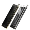 Professional 16 Holes 64 Tone Chromatic Harmonica Mouth Organ Blues Harp Music Instrumentos Key C Musical Instruments (Color : Black ABS Comb)