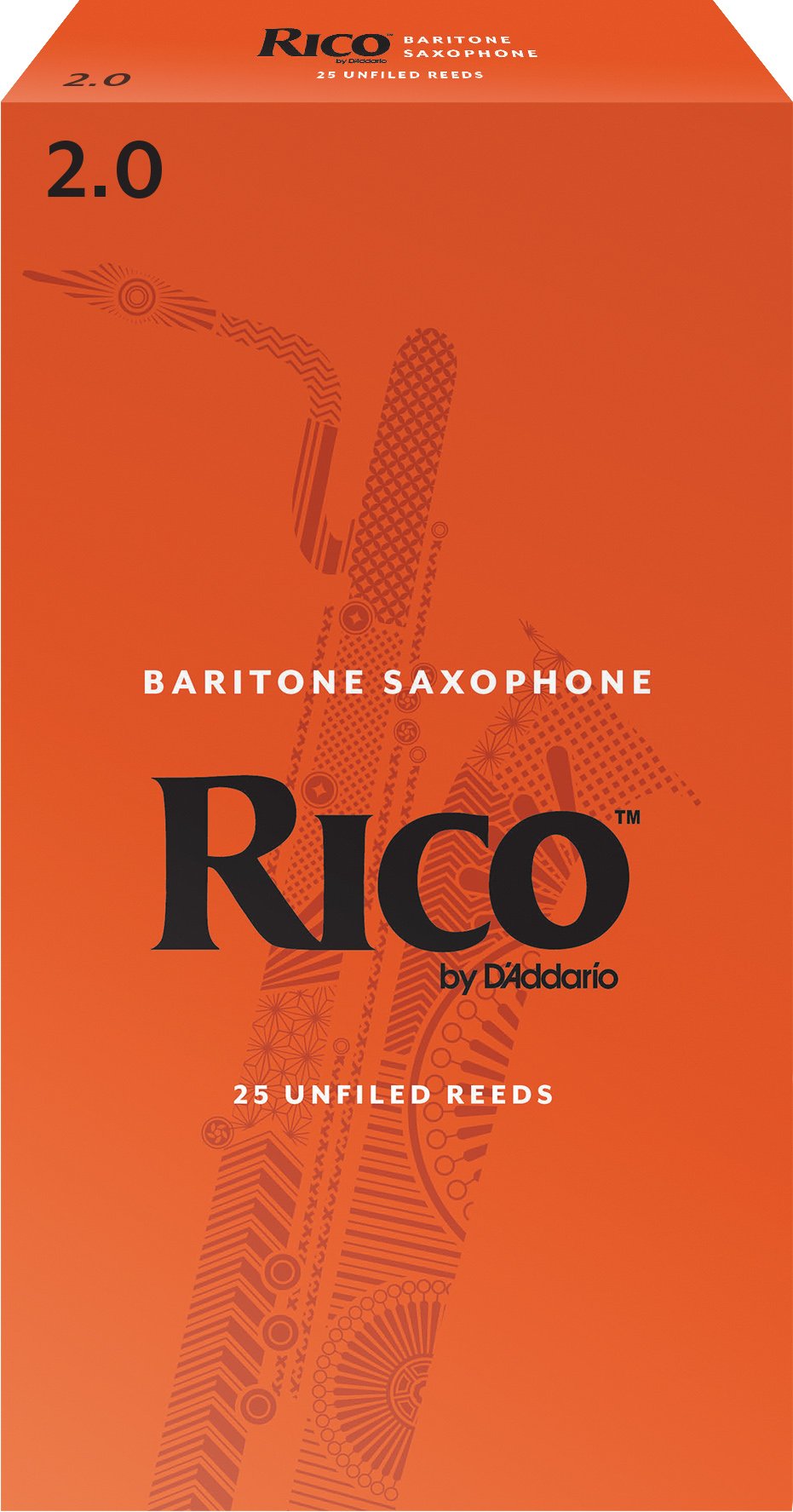 D’Addario Woodwinds - Rico Baritone Sax Reeds - RLA1025 - Strength 2.5, 10-Pack