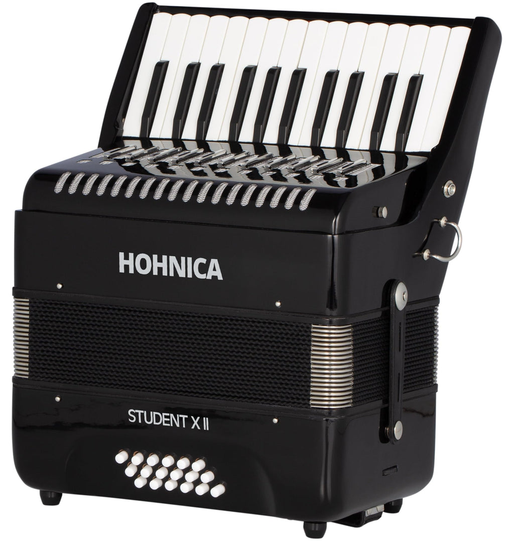 Hohner Hohnica 1305 72 Bass Piano Accordion - Pearl Red Bundle with Gig Bag, Straps, and Austin Bazaar Polishing Cloth
