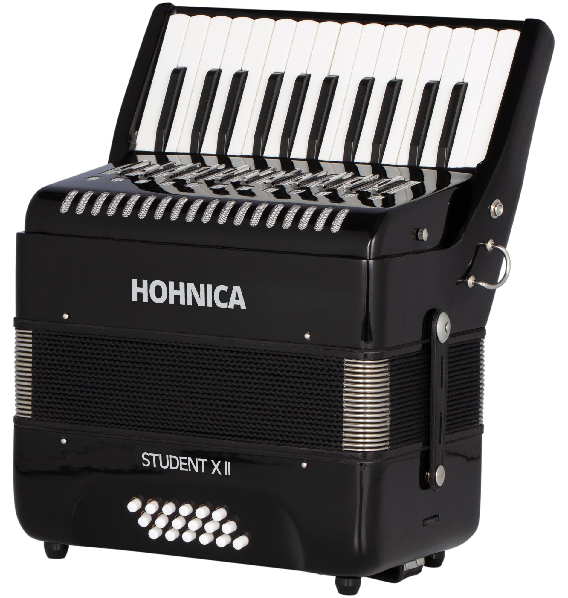 Hohner Hohnica 1305 72 Bass Piano Accordion - Pearl Red Bundle with Gig Bag, Straps, and Austin Bazaar Polishing Cloth