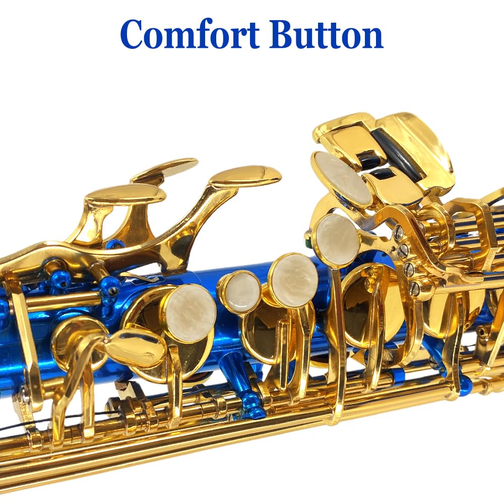 Eb Alto Saxophone Gold Lacquer Brass E-Flat Student Kit with Hard Carrying Case - Includes Mouthpiece, Reeds, Neck Strap and Gloves for School Band