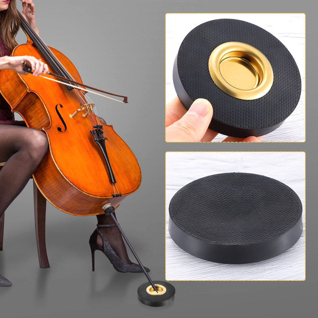 Facmogu Rock Stop for Cello, Cello Endpin Rest for Floor Protector String Instrument Accessory Christmas Gift, Rock Stop Endpin Stand Holder with Reinforced Brass Cup & Rubber Mat Anti-Slip Base
