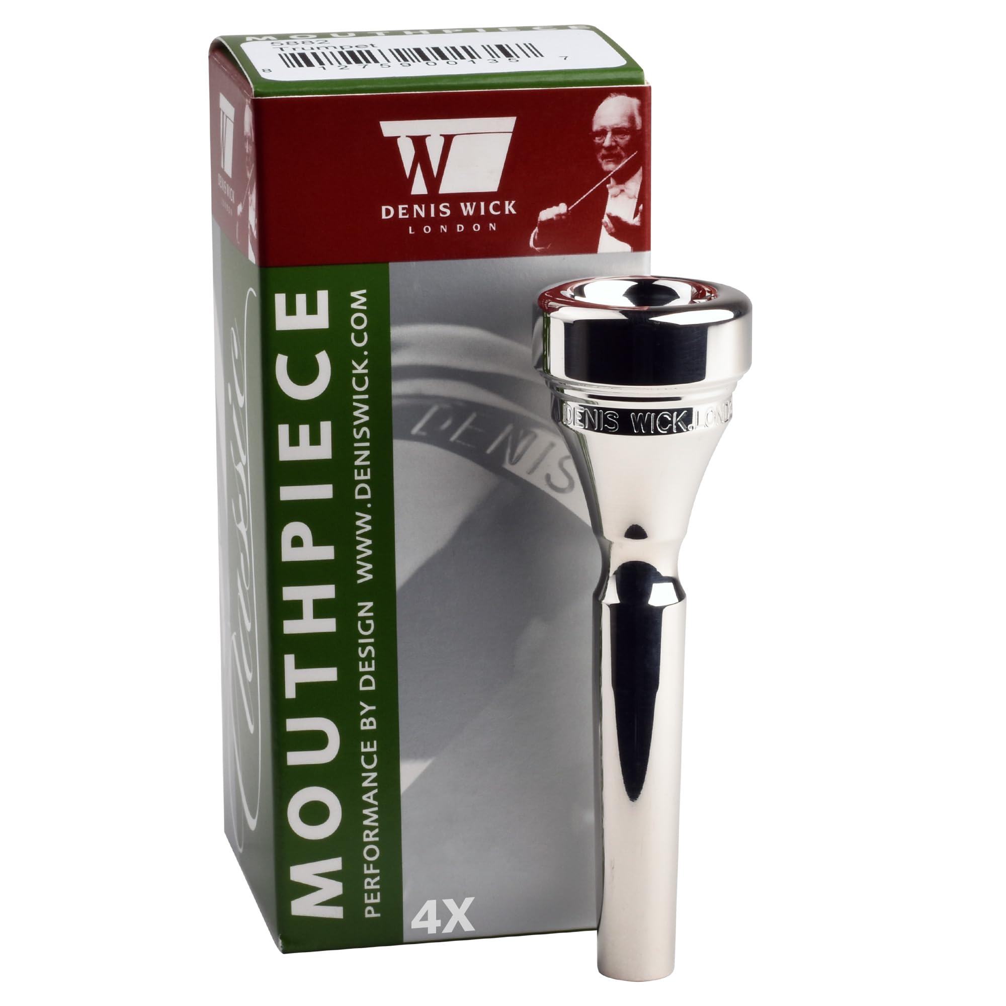 Denis Wick Classic Trumpet Mouthpiece Silver Plated, 5882-3 - Barrel Backbore for Balanced Airflow and Tone - Trumpet Accessories for Effortless Articulation 16.75 x 5.05 x 3.7mm