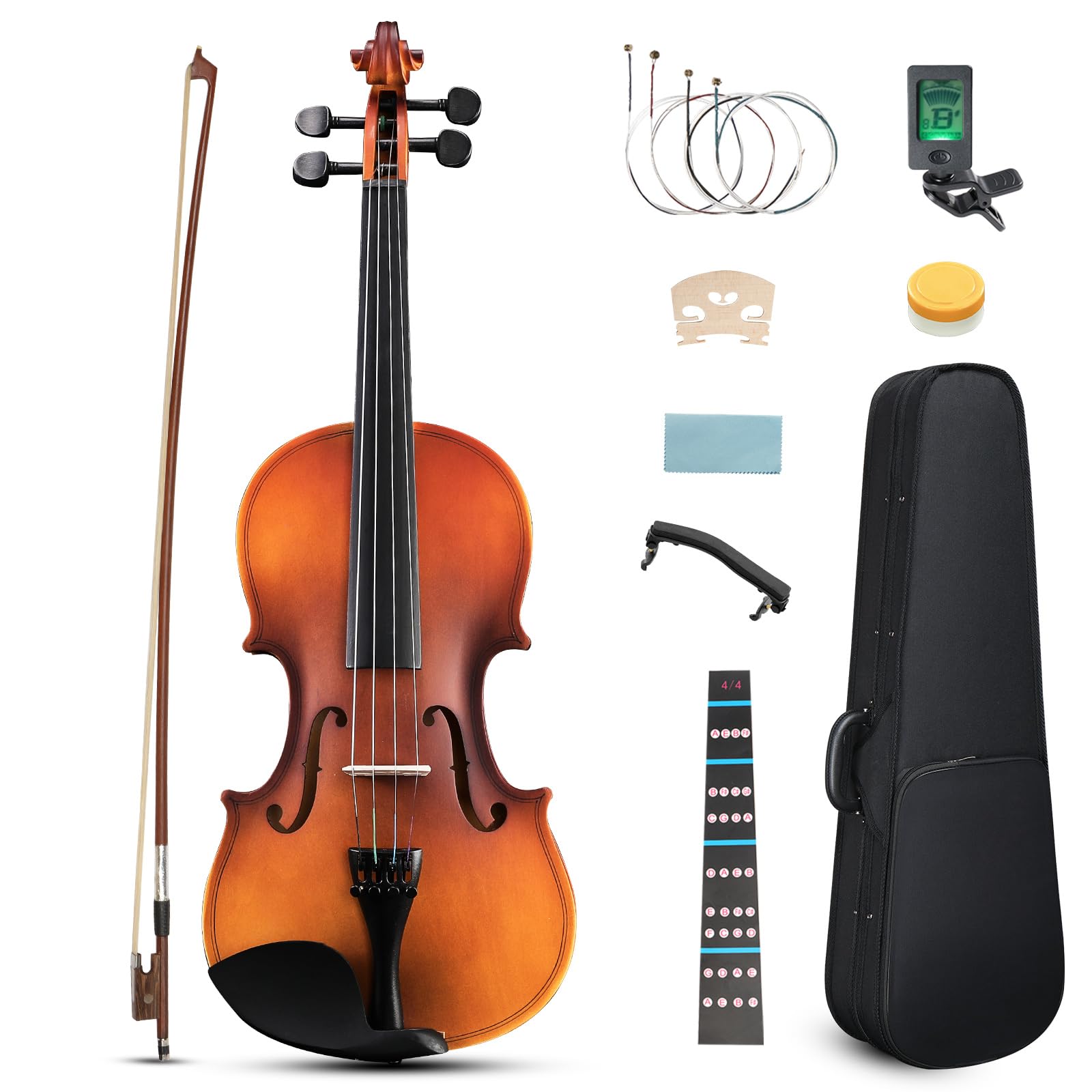 Ktaxon 1/4 Violin for Beginners, Fiddle for Students and Enthusiasts, Acoustic Violin Kit with Case, Bow, Rosin & Manual