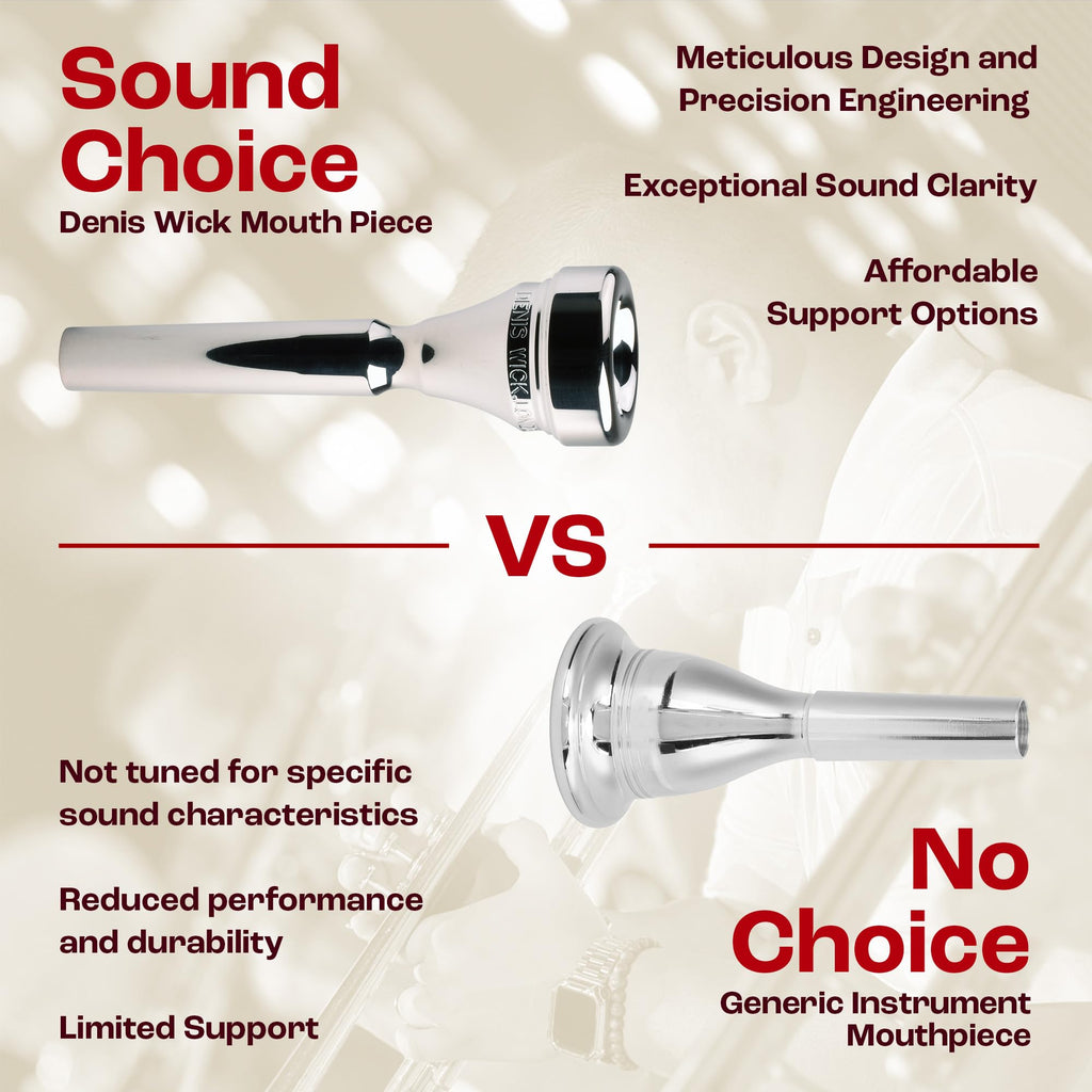 Denis Wick Classic Trumpet Mouthpiece Silver Plated, 5882-3 - Barrel Backbore for Balanced Airflow and Tone - Trumpet Accessories for Effortless Articulation 16.75 x 5.05 x 3.7mm