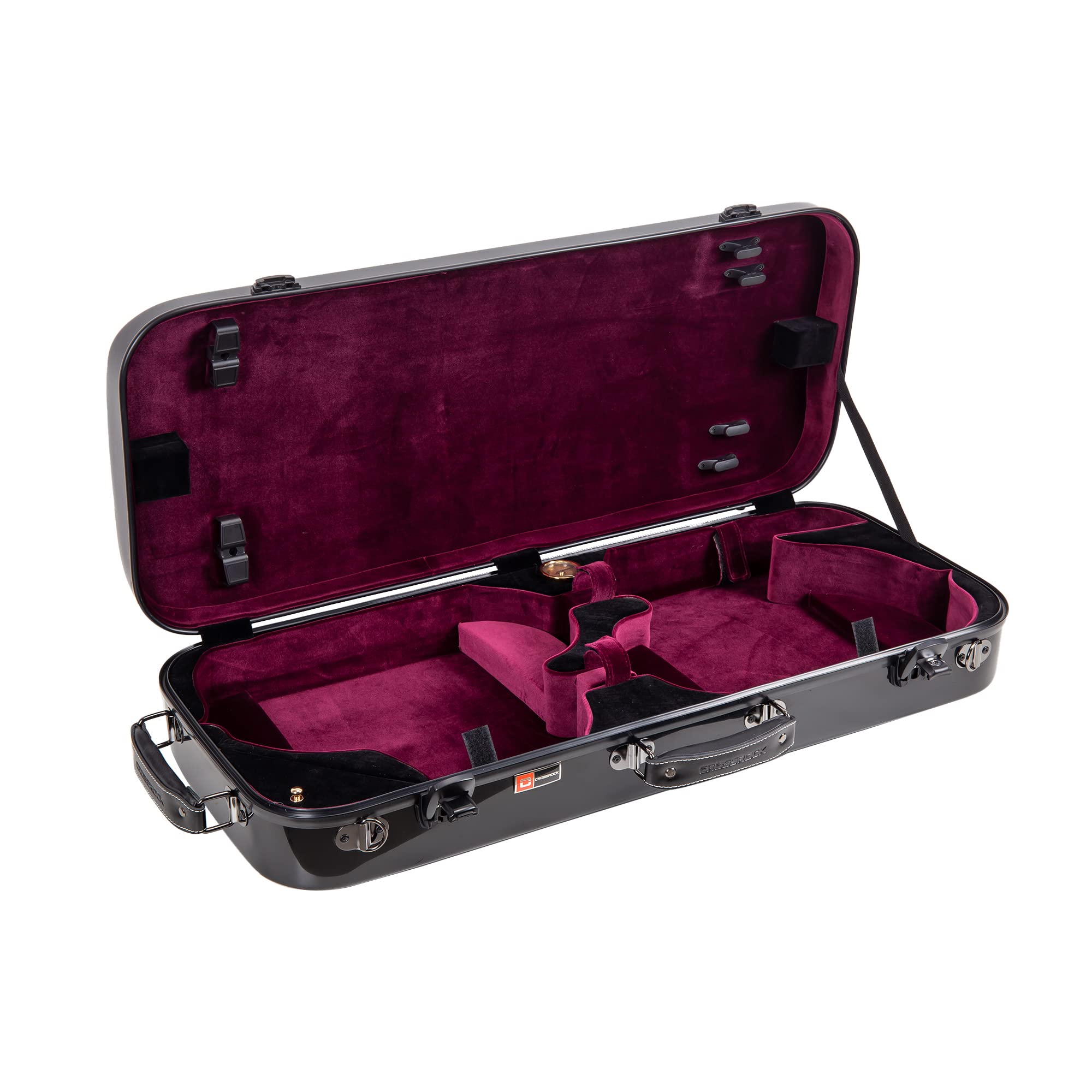 Crossrock Fiberglass Violin Case for 4/4 Full Size – Glossy Mint Blue Contoured Shell, Velvet Suspension Interior, Backpack Straps – Lightweight & Stylish (CRF1020VMB)