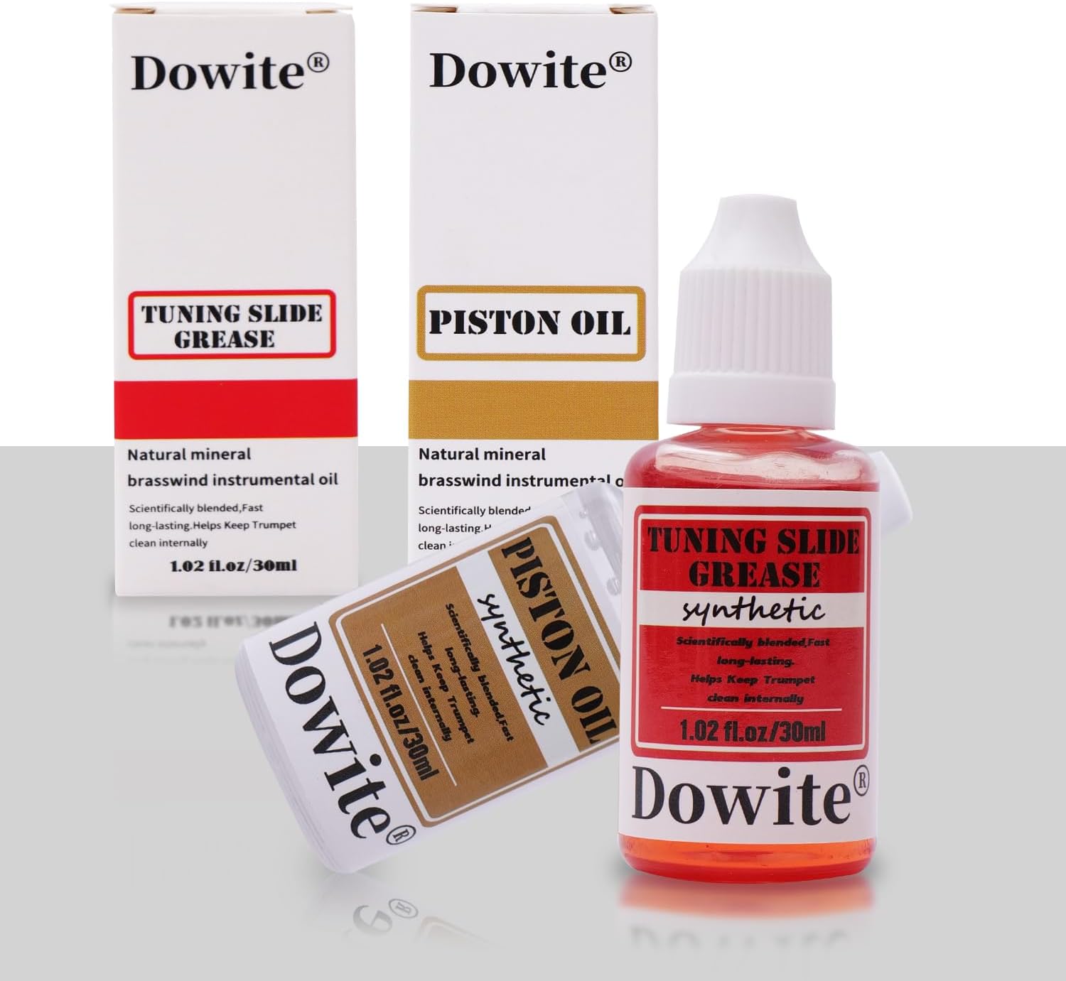 Premium Trumpet Valve Oil & Tuning Slide Grease Combo – 30ml Synthetic Lubricant Set for Brass Instruments, Smooth Fast Valve Action & Easy Maintenance