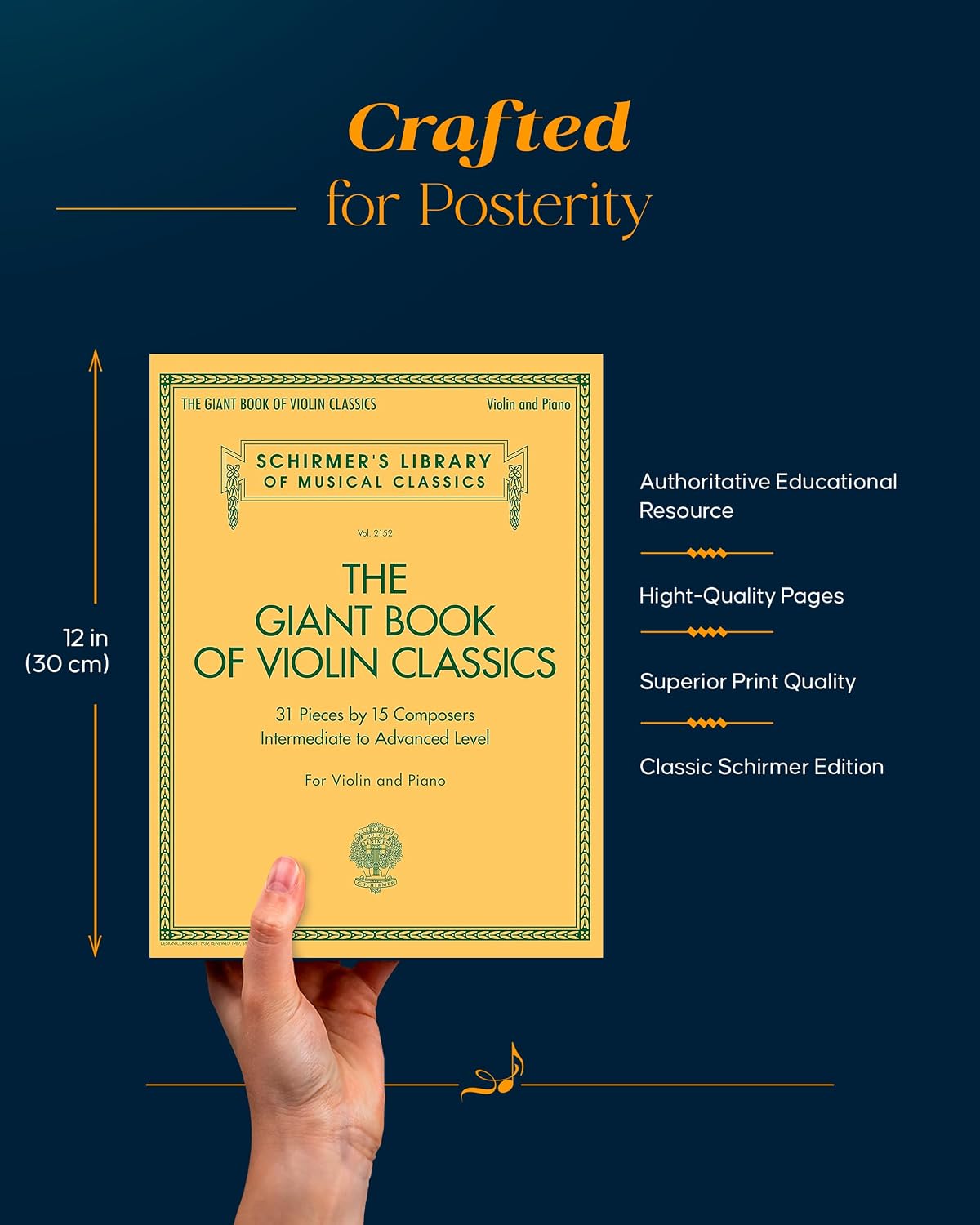 Giant Book of Violin Classics with Piano Accompaniment | Schirmer s Library of Musical Classics Vol. 2152 | 31 Masterpieces for Violin and Piano | Classical Sheet Music
