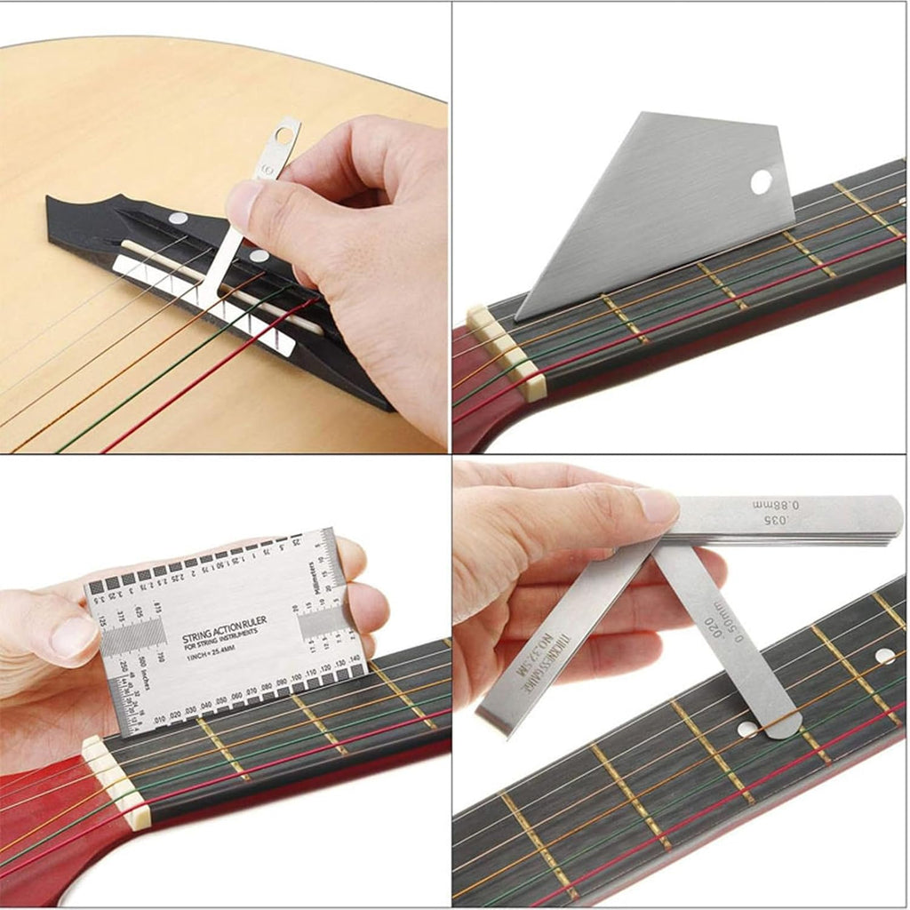 String Action Measuring Ruler for Guitars Bass Banjos Setup Tool Guitar String Gauge