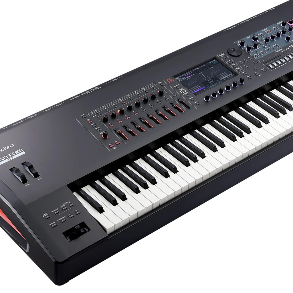 Roland Fantom 8 EX 88-Key Workstation Keyboard Synthesizer Bundle with Adjustable Stand, Sustain Pedal, Online Piano Lessons, Instructional DVD, and Austin Bazaar Polishing Cloth