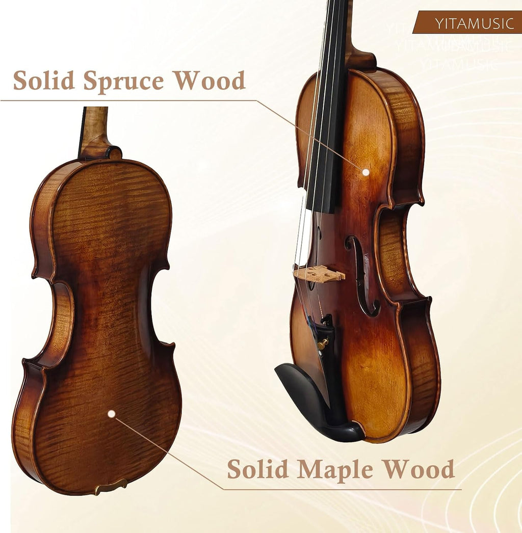 MV7000 Gua 1741 "Vieuxtemps" Copy 4/4 Full size Handmade violin,One piece back!Skillfull oil antique varnish !Professional with Oblong case,shoulder Rest&Bow