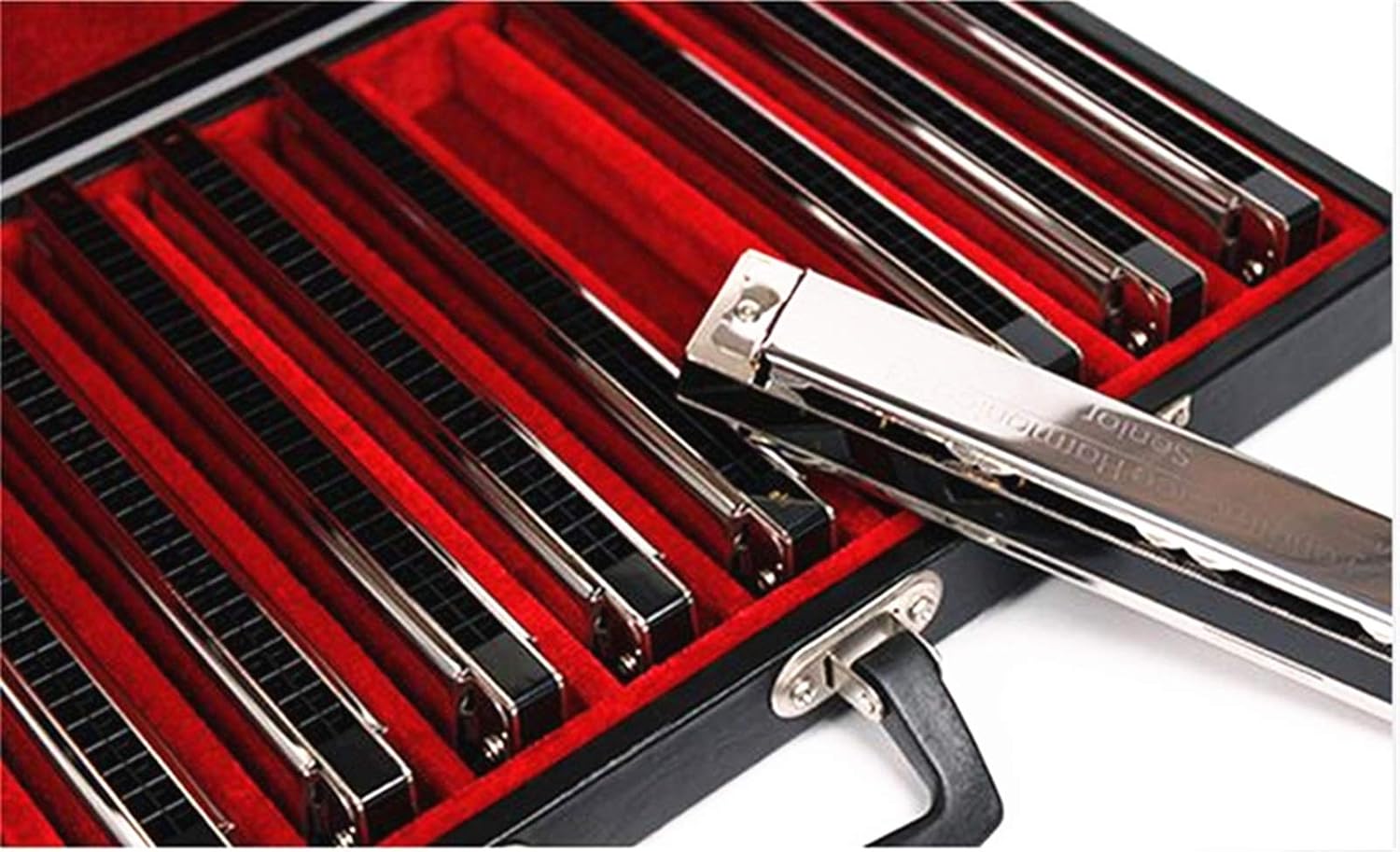 12Pcs/set Harmonica 24 Hole Tremolo Mouth Organ Sliver Color Woodwind Musical Instrument with Gift Box for Collect Gaita