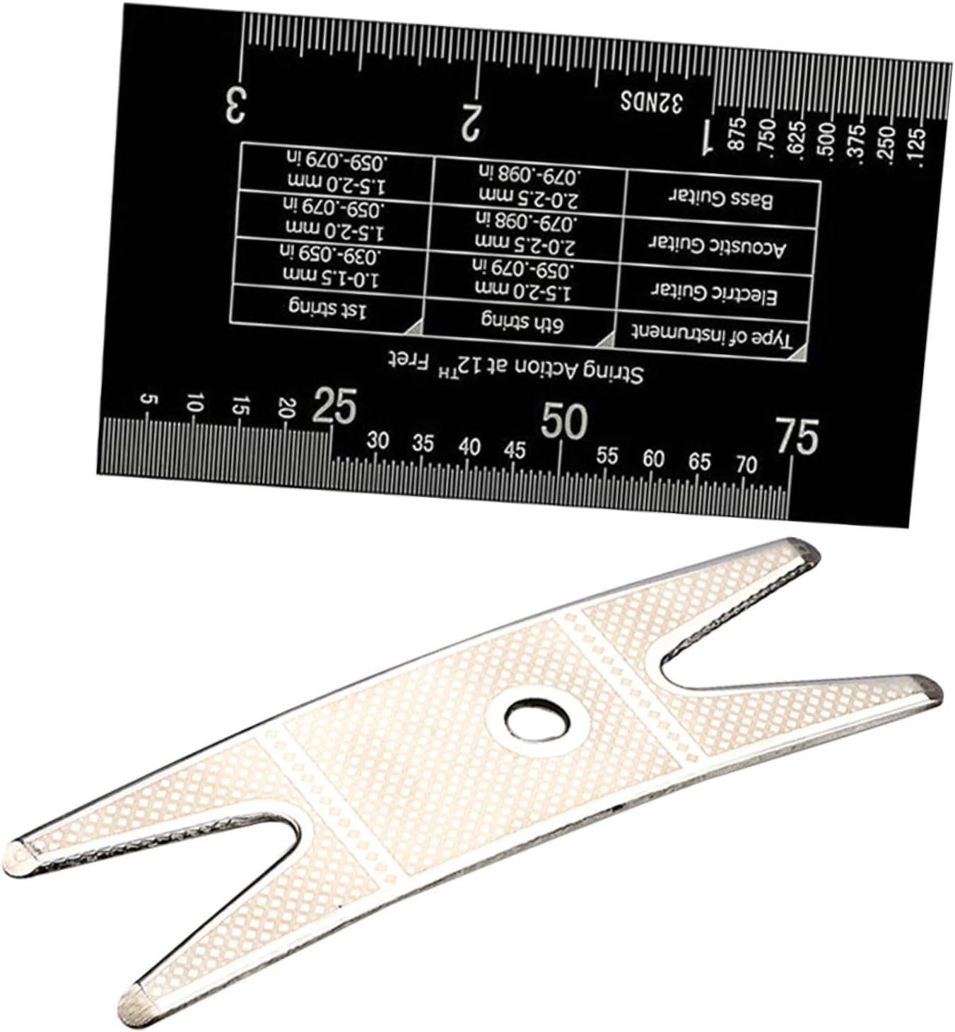 FAVOMOTO Violin String Action Ruler Kit with Adjustment Tools Professional Guitar Measuring Tool for Accurate String Height and Neck Flatness Measurement