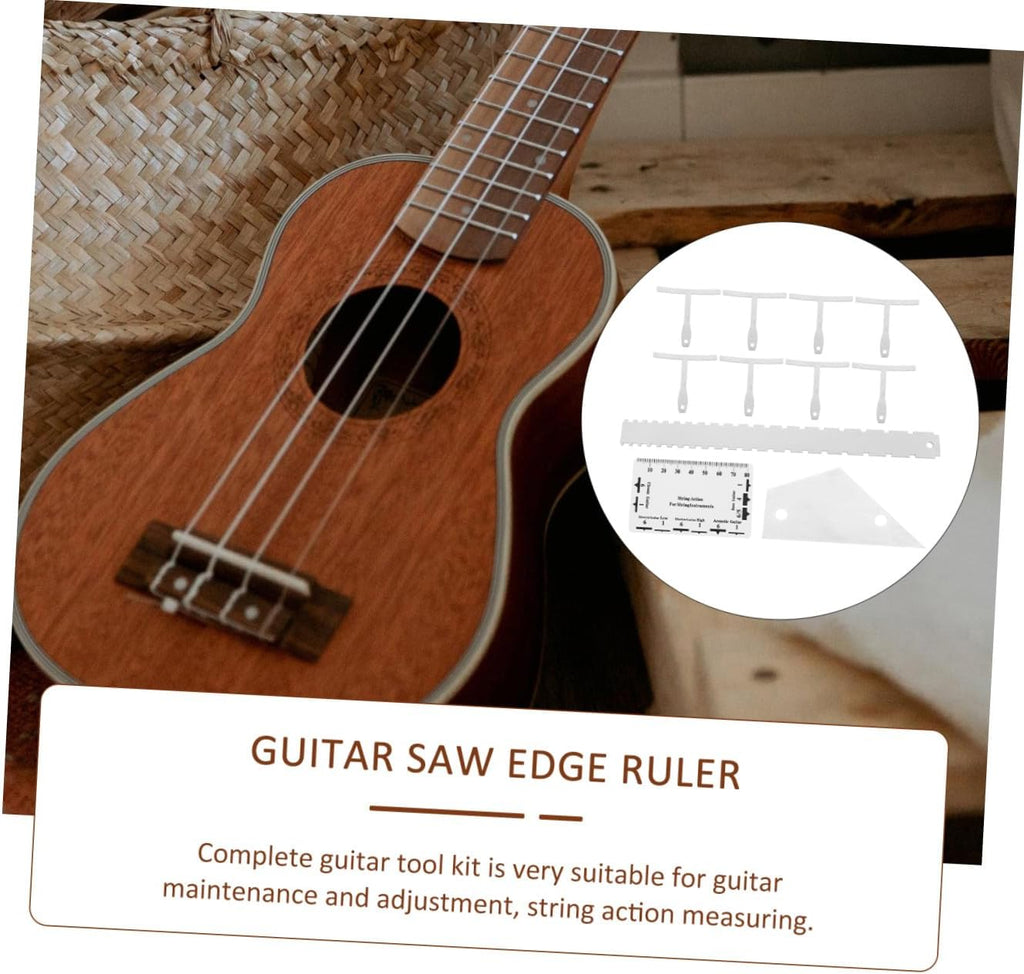 LIFKOME 12pcs Guitar Luthier Tool Kit with Electric Guitar Action Gauge Radius Ruler String Action Ruler Straight Edge Fret Rocker for Bass Setup and Repair