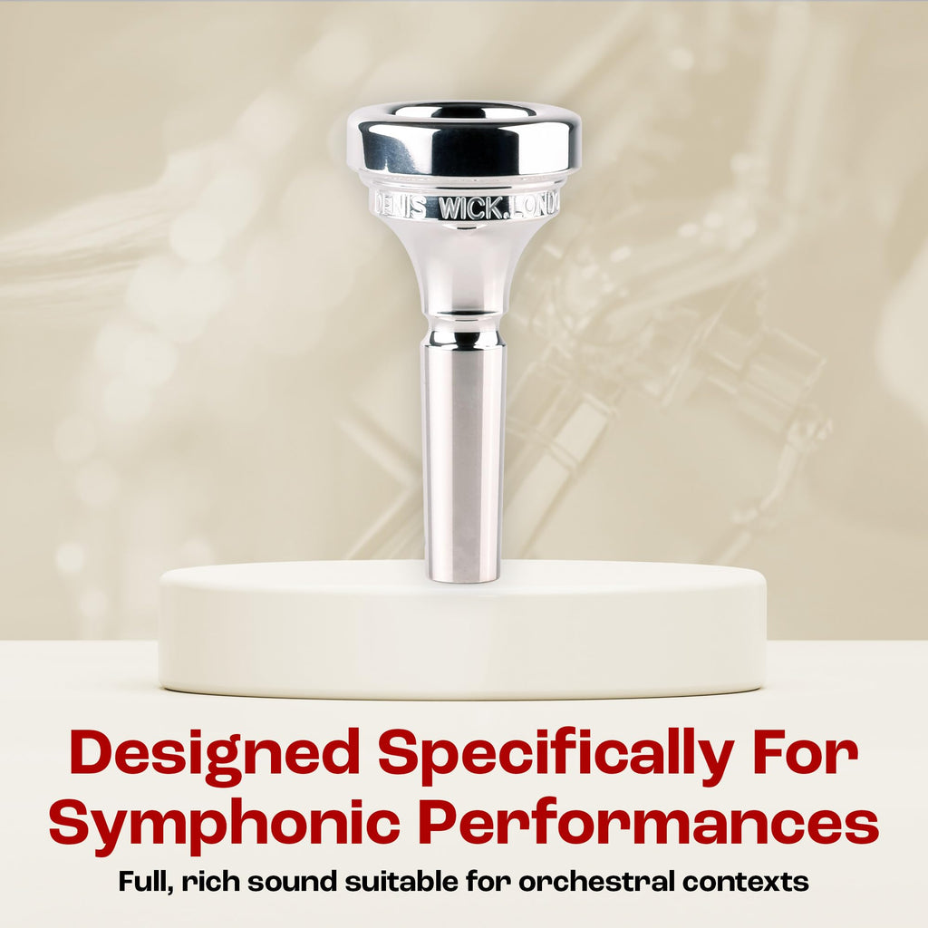 Denis Wick Classic Trombone Mouthpiece Silver Plated, 5880-4AL - Barrel Backbore for Balanced Tone & Smooth Response - Large Shank Fitting Trombone Accessory for Easy Articulation - 26 x 6.72 x 7.38mm