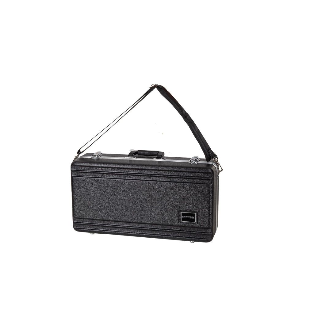 Crossrock Trumpet Case for Bb Horn | Textured Blue Finish with Velvet Interior, Security Lock, Metal Feet & Detachable Strap (CRA861TRBL)