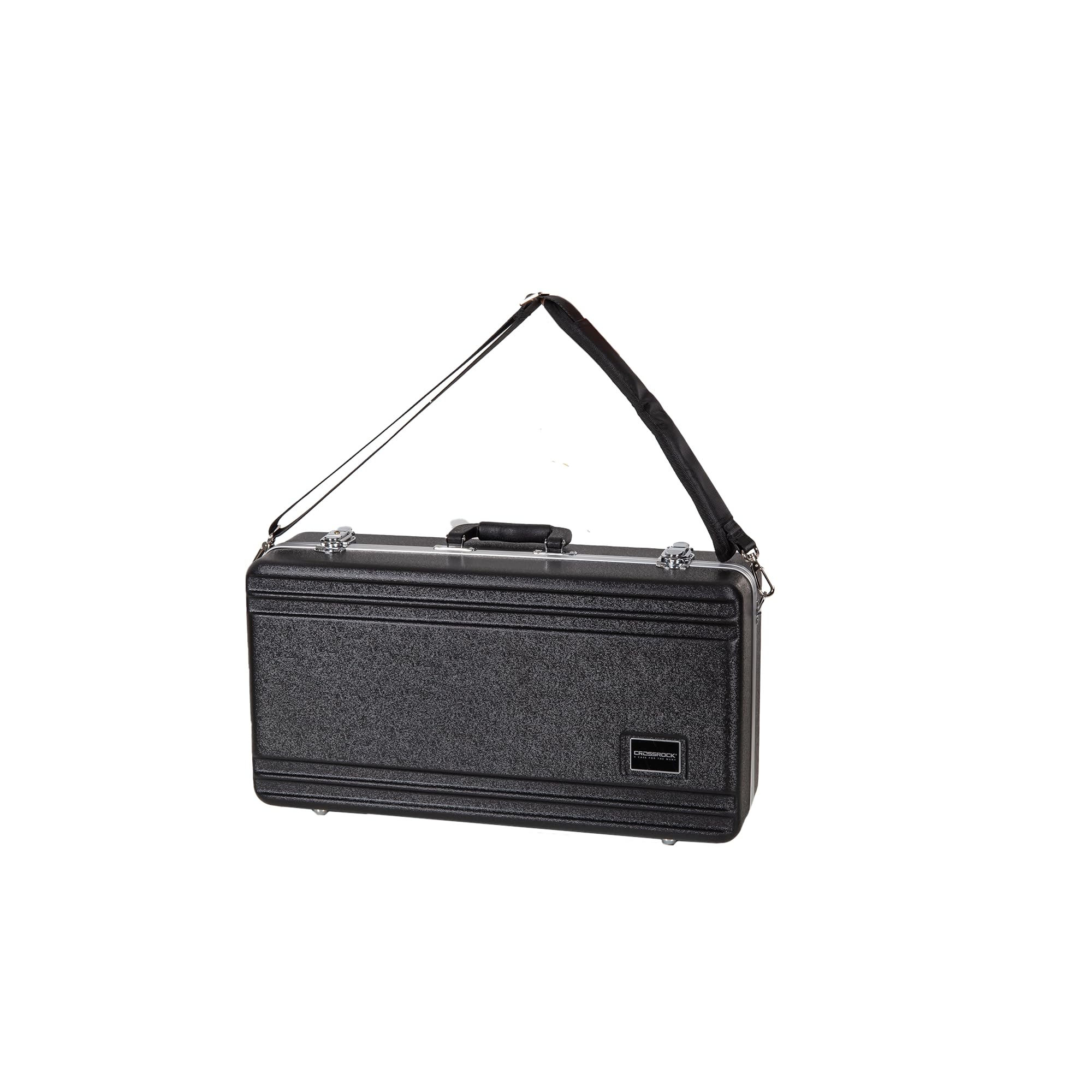 Crossrock Trumpet Case for Bb Horn | Textured Blue Finish with Velvet Interior, Security Lock, Metal Feet & Detachable Strap (CRA861TRBL)