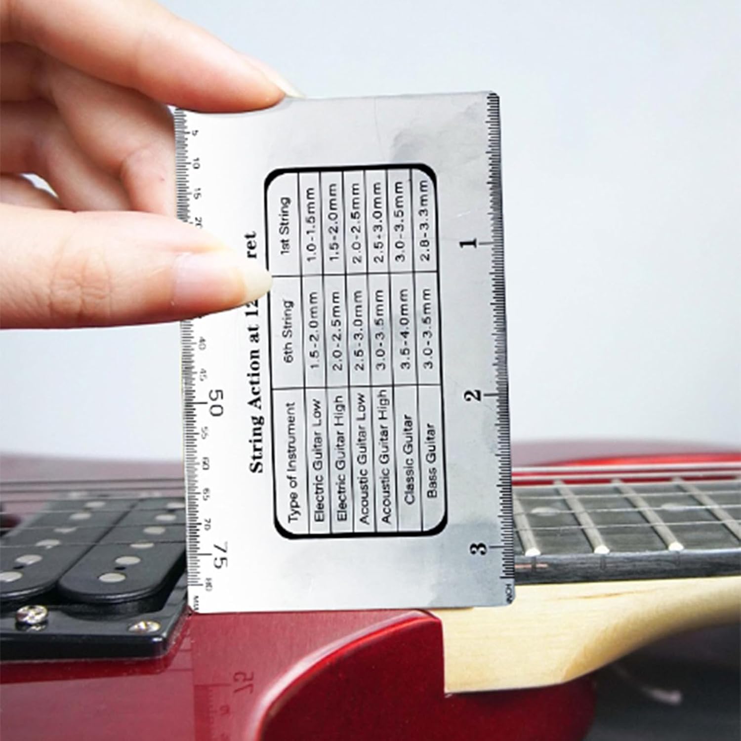 String Action Ruler Gauge String Height Measurement Tool Guitar Fret Leveling Ruler Guitar Set Up Enduring Gauge Accessory