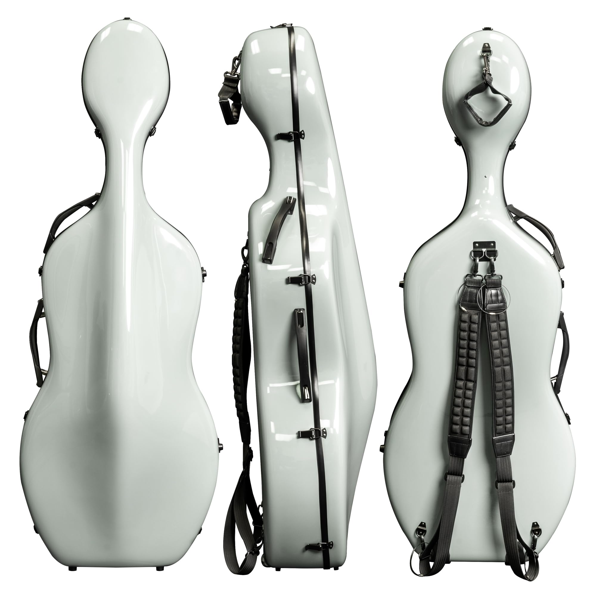 MI&VI CC-9001 Pure 100% Carbon Fiber Cello Case (Full Size) 4/4 with Wheels | Carry Straps | 8lb Lightweight | Tough Shell (3K Blue)